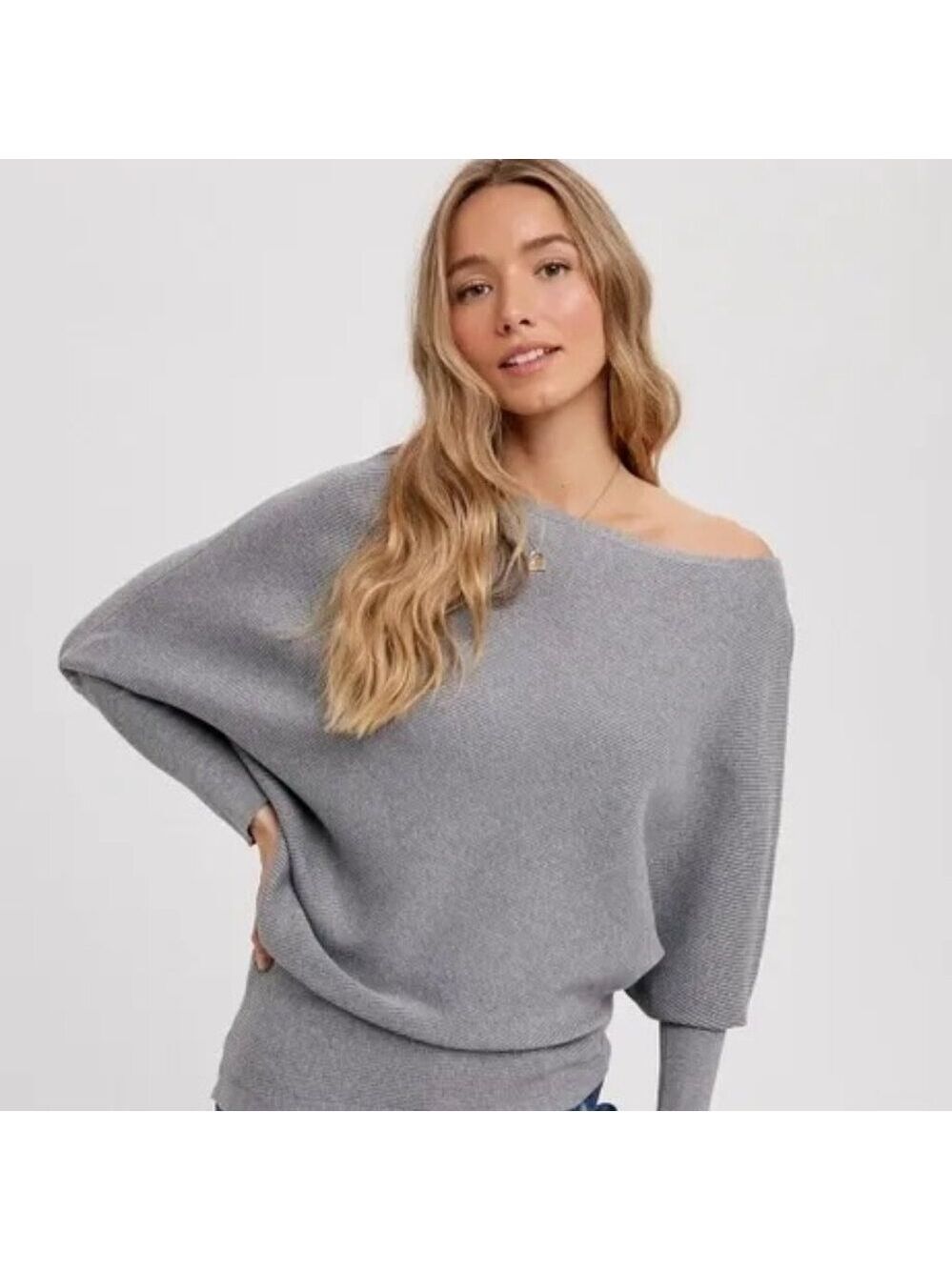 FINAL PIECES!!!! Asymmetrical Open Shoulder Dolman Pullover - Picture 5 of 11